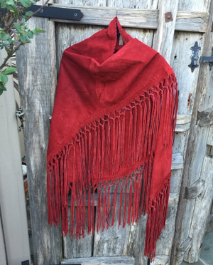 Fringed Suede Shawl.