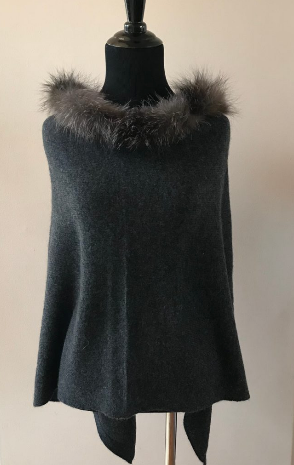 Cashmere Fur Poncho.