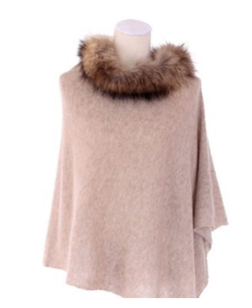 Cashmere Fur Poncho.