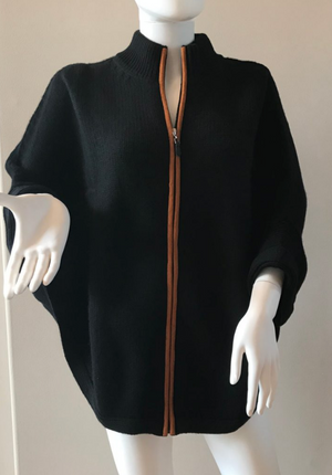 Cashmere Zip Up Poncho.