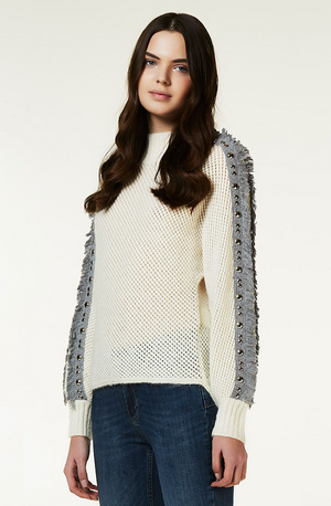 Grey Fringe Sweater.