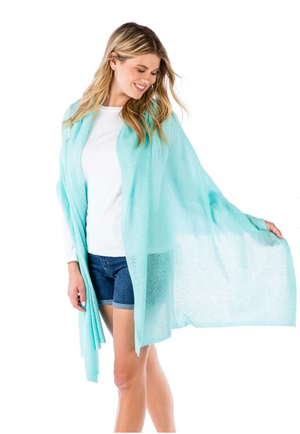 Lightweight 100% Cashmere Travel Wrap - Cowgirl Chic